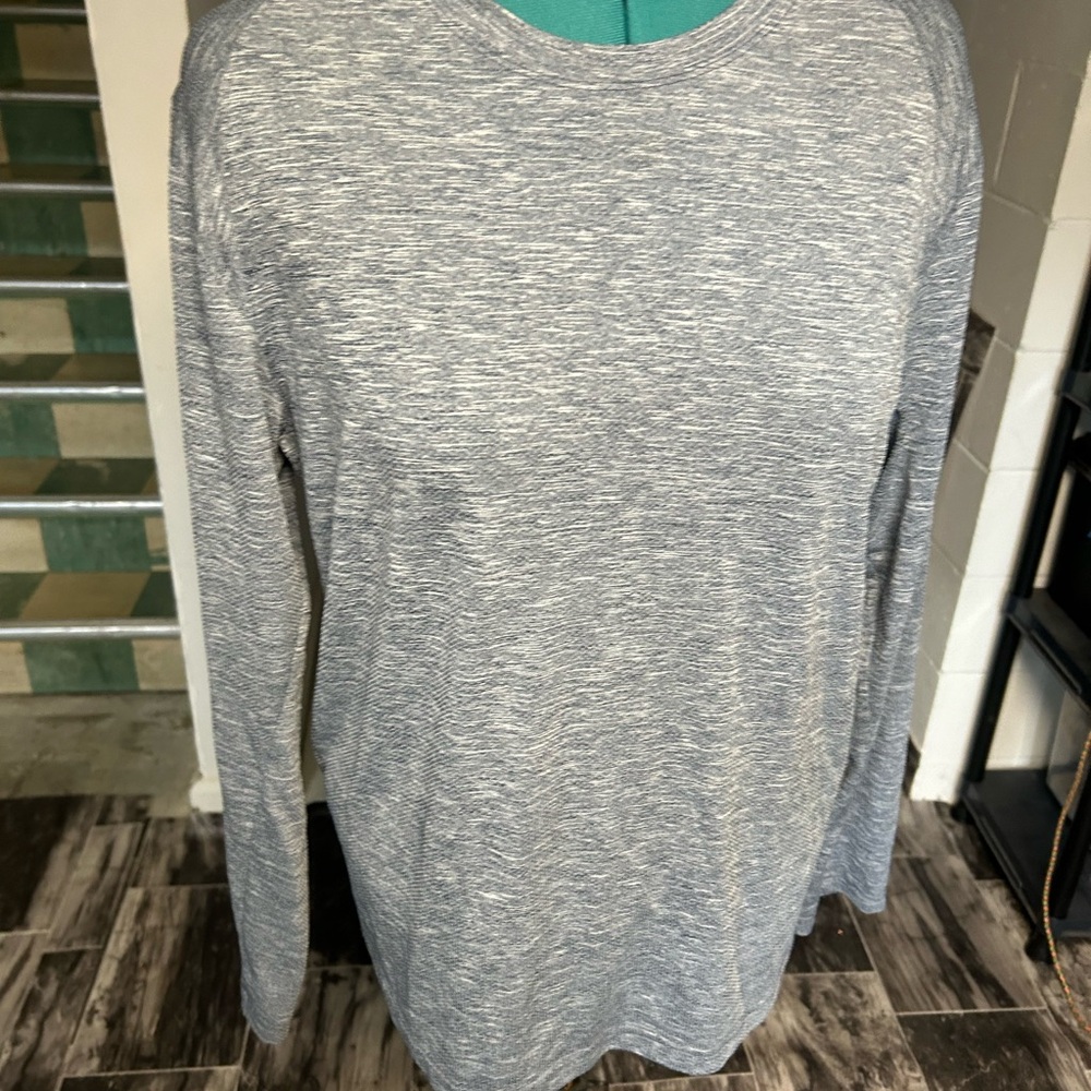 White Sierra Insect Shield Repellent Men's Heather Gray Blue Long Sleeve Shirt L